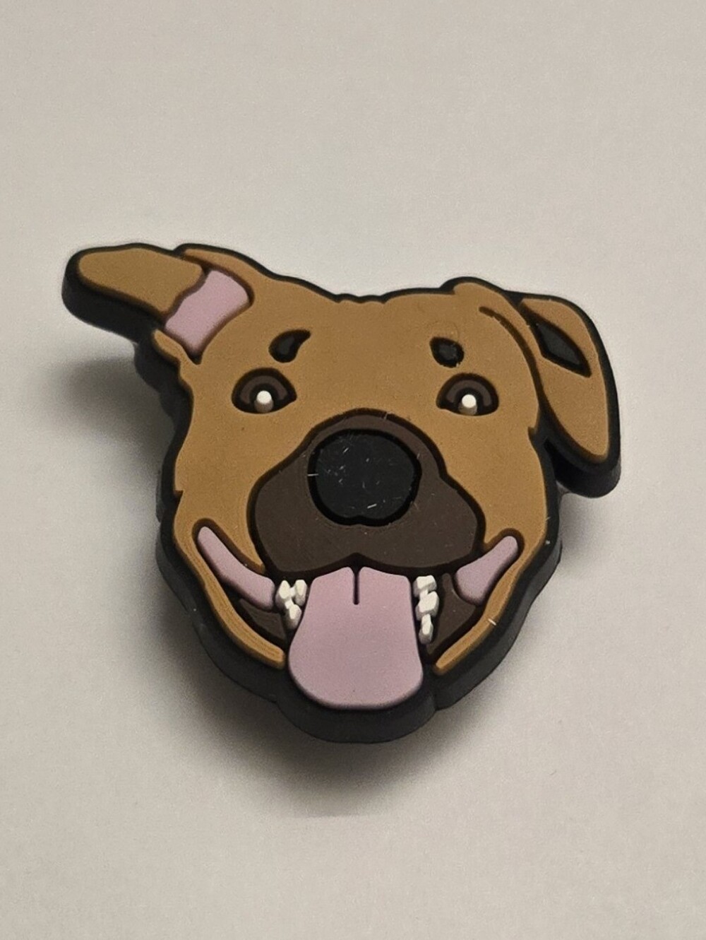 Brown Pit Bull Dog Croc Charm